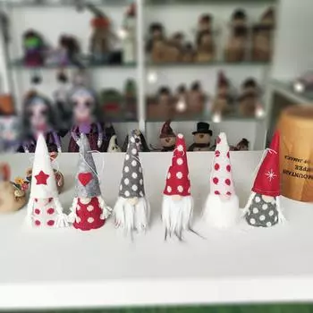 2025 New Christmas Wool Cute Faceless Doll Plush Doll Decoration Handmade Hanging Pendant Party Room Decoration