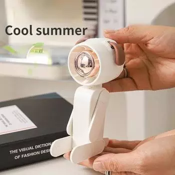 2025 New Creative Gift Cute Pet Puppy USB Small Fan Cute Girls Ins Mini Desktop Dormitory Ornament Fan белый