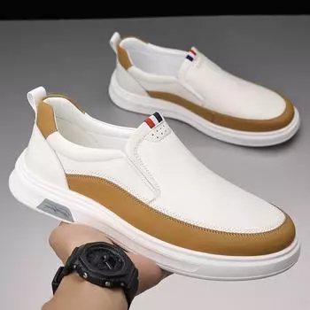 2025 New Designer Board Shoes Male Fashion Casual Work Leather Shoes Male Color Match Spring Autumn Loafers Man 38