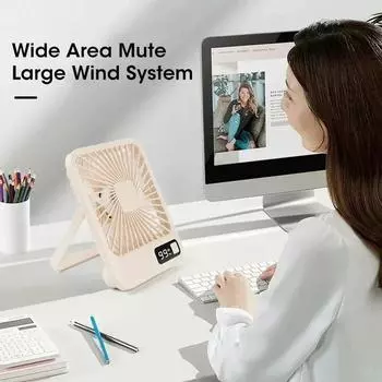 2025 New Desktop Fan USB Portable Ultra-thin Wind Power Charging Small Fan for Summer Cooling Portable Equipment хаки