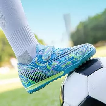 2025 new falcons children s football shoes boys students children Velcro breathable tf broken nails training shoes girls 29 yards inner length 18.4cm