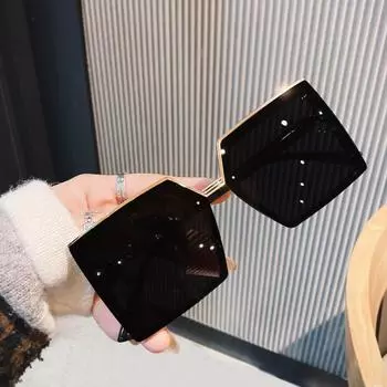 2025 New Fashion Large Frame Flat Film UV Protection Sunglasses Men s Korean Edition Street Shooting Personalized Sunglasses Women s Tide чёрный