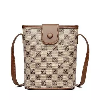 2025 New Fashion Summer Mobile Phone Bucket Bag Women Bag Casual Bag Niche Design All-Match Shoulder Small Bag Square Card