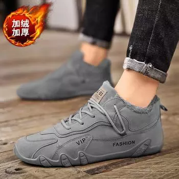 2025 new fashion trend versatile ins wind male explosion winter warm cotton shoes snow boots Martin boots student 39 хаки