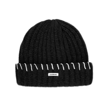 2025 new fashionable versatile bag head wool hat women s autumn and winter high-end warm ear protection loose knitted hat M56-58cm чёрный