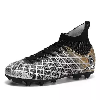2025 new FGTF football shoes men s breathable high-top short nail broken nail football shoes grass training shoes 31