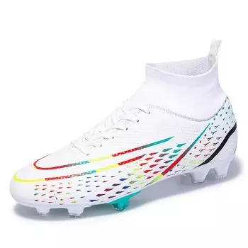 2025 new FGTF football shoes men s and women s shoes breathable high-top long nails broken nails football shoes grass training shoes 35
