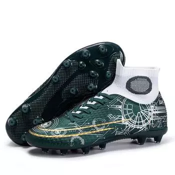 2025 new FGTF football shoes men s breathable high-top fried long nails broken nails football shoes grass training shoes 35