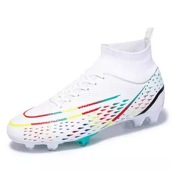2025 new FGTF football shoes men s and women s shoes breathable high-top long nails broken nails football shoes grass training shoes 35