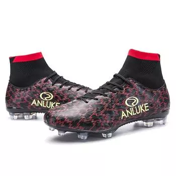 2025 new FGTF football shoes men s breathable high-top short nail football shoes grass training shoes 39 синий