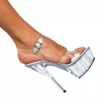 2025 new fish mouth high heels waterproof table high heel sandals women s summer new versatile fashion thin heel women s shoes tide 34 прозрачный