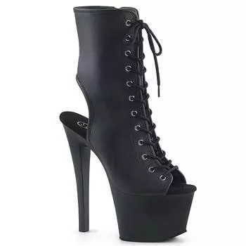 2025 new fish mouth lace-up hate sky high stiletto low tube short boots super high heels women s waterproof table 34 чёрный