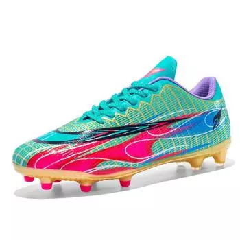 2025 new football shoes men s AG broken nails lace-up TF training shoes long nails sneakers low-top football game shoes 34