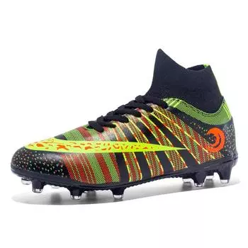 2025 new football shoes men s broken nails lace-up TF training shoes long nails sneakers adult wear-resistant football sneakers 36