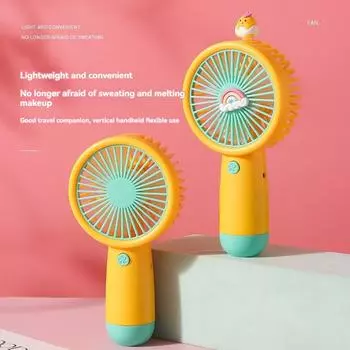 2025 New Handheld Small Fan Cartoon Student Mini USB Fan Super Long Battery Life Small Fan фиолетовый