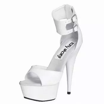 2025 new high-heeled sandals 15CM fish mouth sandals high-heeled women s high-heeled shoes 34 белый