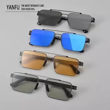 2025 New High Quality Pilot Square Sunglasses Man Fashion Beach Outdoor UV400 Eyeglasses Man Trend Classic Eyewear Women 146mm AS PICTURE