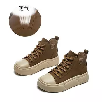 2025 New High Top Women s Thick Soled Single Shoes, Casual and Versatile White Shoes, Women s Sports Board Shoes 35
