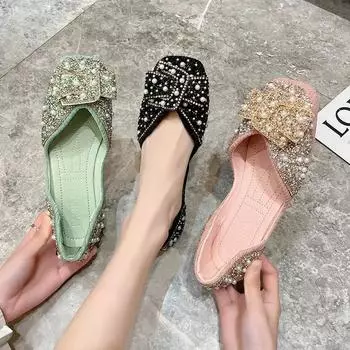 2025 New in Women Fashion Flat Single Shoes Feamle Autumn Pointed Toe Shoes Flat Loafers Soft Sole Ladies Zapatos De Mujer 35