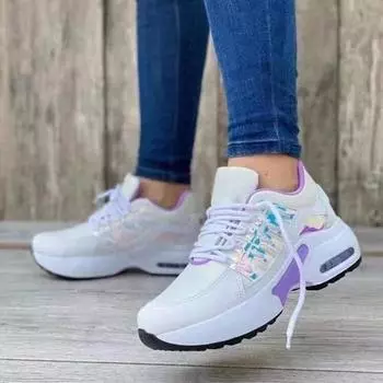 2025 new independent station large size sports and leisure single shoes women s flying woven slope heel front lace-up mesh women s single shoes 35