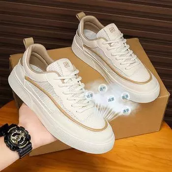 2025 new Internet celebrity popular men s shoes campus trend casual mesh board shoes youth sports white shoes 39