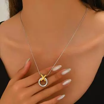 2025 new jewelry women s geometric XO shape design women s long necklace versatile high-end jewelry