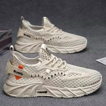 2025 new large net hollow men s shoes summer breathable mesh sports trendy shoes men s quick-drying creek wading shoes 39