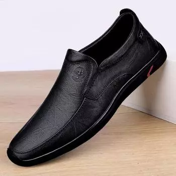 2025 new leather Doudou soft leather men s casual bottom British cowhide soft leather shoes business men s shoes fashionable and versatile 38