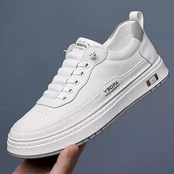 :2025 New Leather Mens Sneakers High Quality Slip on Walking Shoes Men s Skate Shoes Men Outdoor Leather Fashion Casual Shoes 38