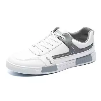 2025 New Leather Versatile Casual Simple White Board Shoes for Youth Sports Men s Shoes 40 чёрный