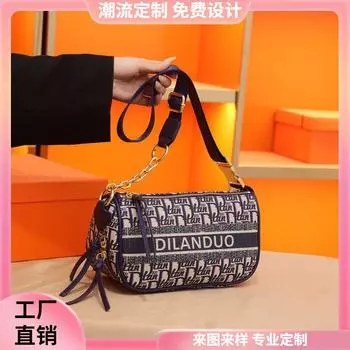 2025 new light luxury retro printed dumpling bag women s Korean versatile shoulder bag fashion trend messenger bag синий