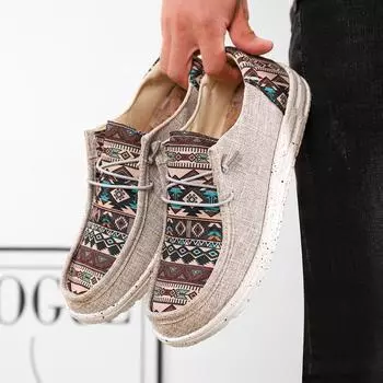 2025 New Light-weight Breathable Fashion Trend Men Canvas Breathable Casual Driving Shoes 36