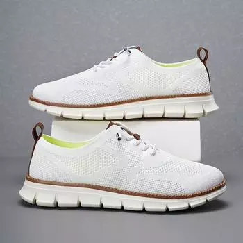 2025 New Lightweight Lace-Up Casual Men s Shoes Breathable Flying Weaving Men Large Size Men Loafers 39