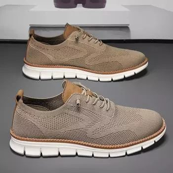 2025 new lightweight lace-up casual men s shoes breathable fly-woven loafers men s large size Men Loafer 39