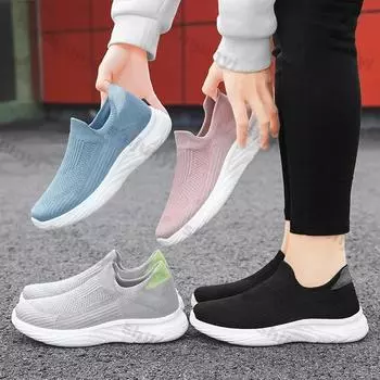 2025 New Lightweight Walking Shoes Women Fashion Lady Breathable Fly Weave Shoe Non Slip Tennis Sneakers Women Zapatos Mujer 36 чёрный