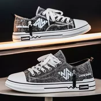 2025 new low-top denim canvas shoes student youth board shoes men s spring men s shoes casual versatile trendy shoes 39