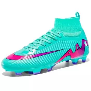 2025 new men s and women s long broken nails high-top football shoes youth sports training shoes fashion non-slip 35