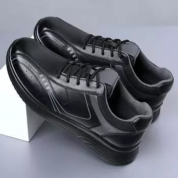 2025 new men s casual leather shoes men s trendy fashion single shoes wear-resistant soft-soled soft-faced board shoes sports men s shoes 38