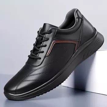 2025 new men s daily casual leather shoes men s trendy single shoes wear-resistant soft sole soft surface sports men s shoes 38