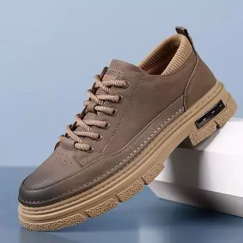 2025 new men s platform retro tooling big head casual leather shoes men s handmade online versatile trend men s shoes 38