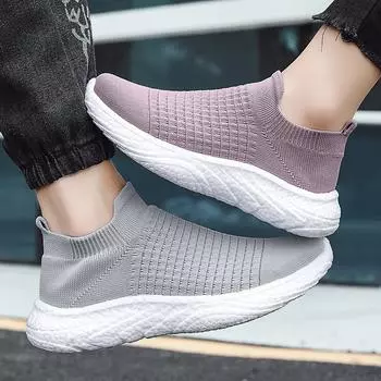 2025 new men s shoes fashion casual shoes breathable sports shoes couple shoes flying woven popcorn men s shoes lightweight trendy shoes 36