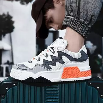 2025 new men s shoes low-top mesh breathable fashion week little white shoes color matching trend retro skateboard shoes casual shoes 36