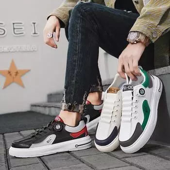 2025 new men s shoes spring casual versatile rotary buckle sports trendy shoes student youth leather board shoes men 39