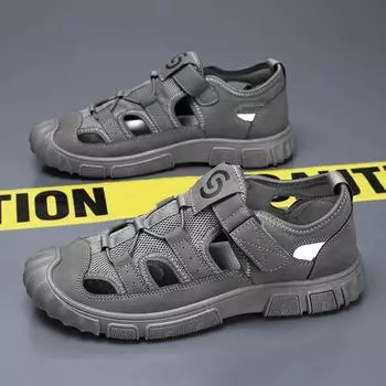 2025 new men s shoes summer breathable hollow bag head sandals men s casual and light outer wear versatile beach shoes tide 39