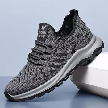 2025 new men s shoes summer casual fashion breathable mesh shoes soft sole non-slip light comfortable trendy shoes 38 чёрный