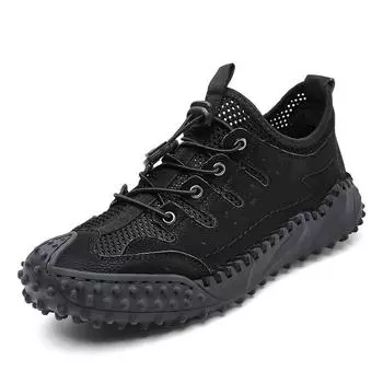 2025 new men s shoes summer versatile sports breathable non-slip hiking shoes mesh shoes men s outdoor casual leather shoes 38