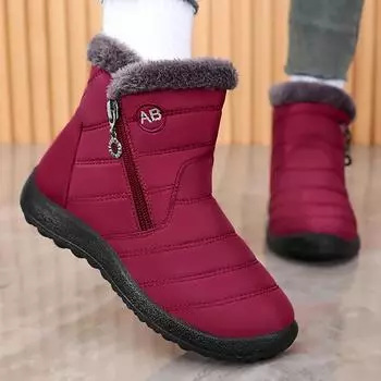 2025 New Men Women Wedges High Top Snow Boots Waterproof Platform Boots Casual Comfort Couples Zipper Cotton Shoes Plus Size 46 35 чёрный
