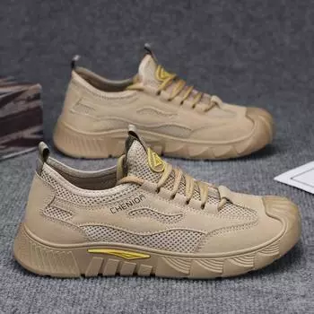 2025 new mesh breathable low-top retro tooling sports and leisure men s shoes black non-slip work shoes 39 хаки