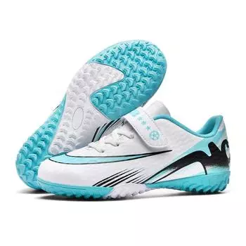 2025 new popular children s football shoes are breathable and comfortable sports low-top broken nails grass school boys and girls football shoes 30 белый