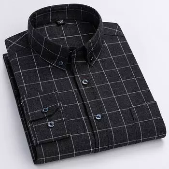 2025 New Pure Cotton Long-Sleeved Shirts Spring And Autumn Square Collar Business Casual Versatile New Men s Large Size Men Tops 39